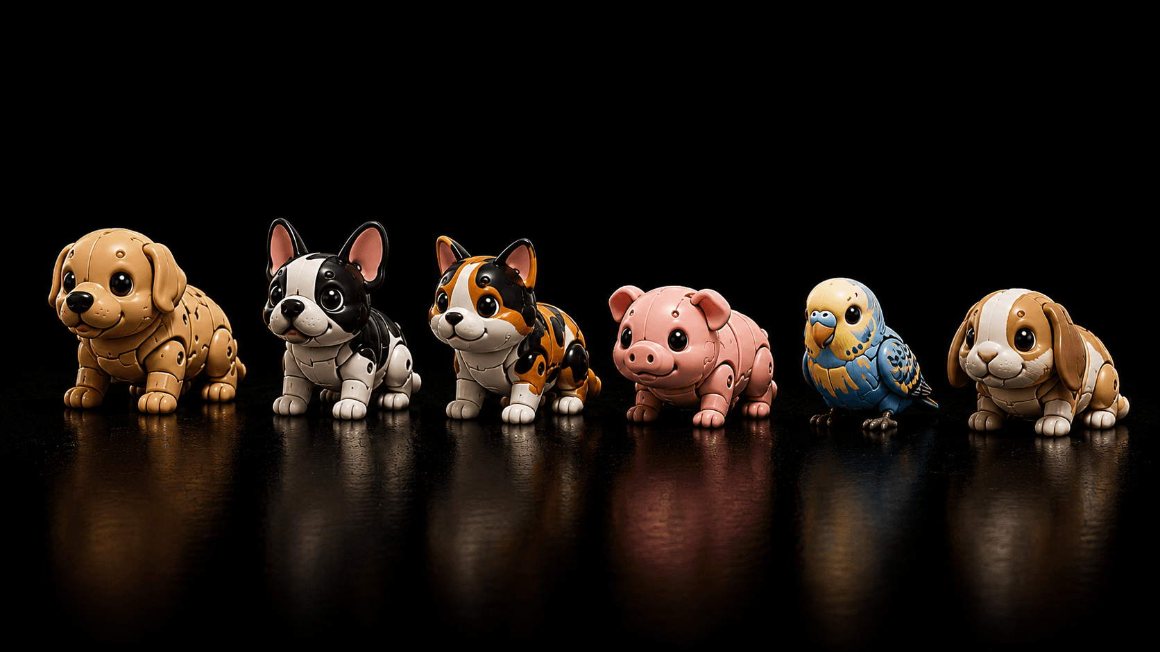 Puppy, french bulldog, corgi, pig, budgie and holland lop Tamagos